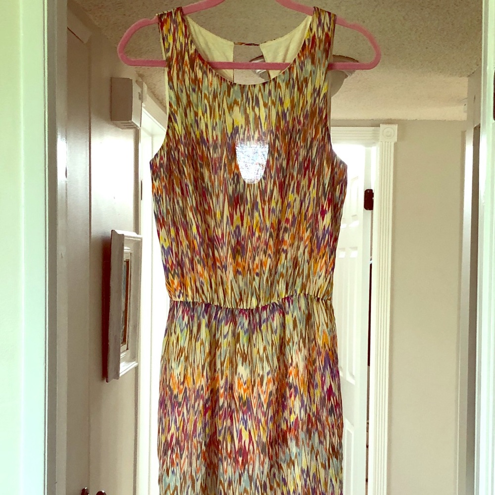 Printed silk mini dress